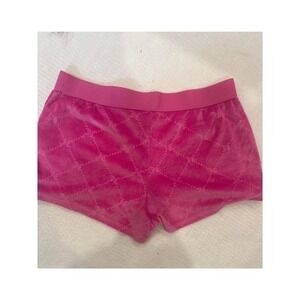 Juicy Couture Hot Pink Velour Monogram Sleep Shorts Glitter Logo Medium